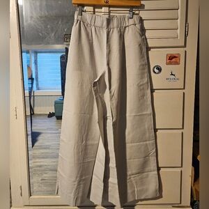 KEALOPIKO WOMENS WIDE LEG PANTS - SIZE MEDIUM - PILIALO COLLECTION - GREY COLOR